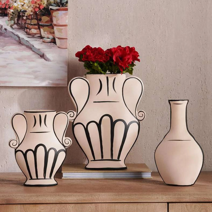 Brittany Terracotta Vase 18X6X31Cm - Off White