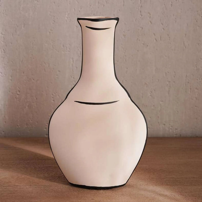 Brittany Terracotta Vase 18X6X31Cm - Off White