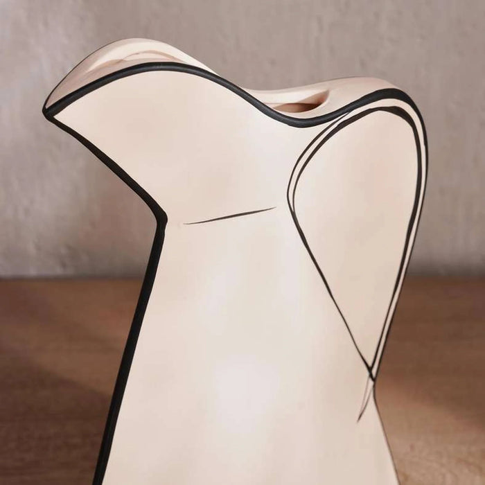 Brittany Terracotta Vase 20.7X6X29.2Cm - Off White
