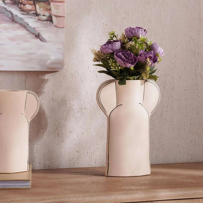 Brittany Terracotta Vase 20X6X28Cm - Off White