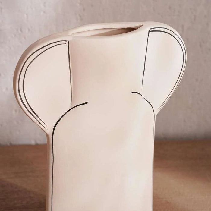 Brittany Terracotta Vase 20X6X28Cm - Off White