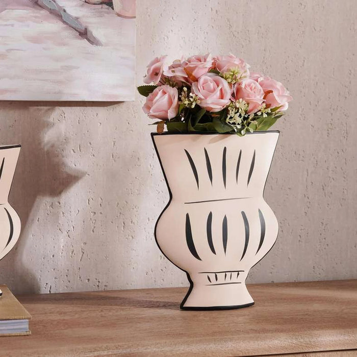 Brittany Terracotta Vase 21X6X26Cm - Off White