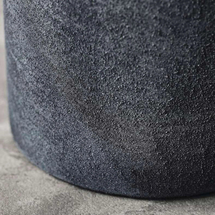 Brizo Stoneware Vase With Handle 9.5X9.5X24.3Cm - Black Pan Home