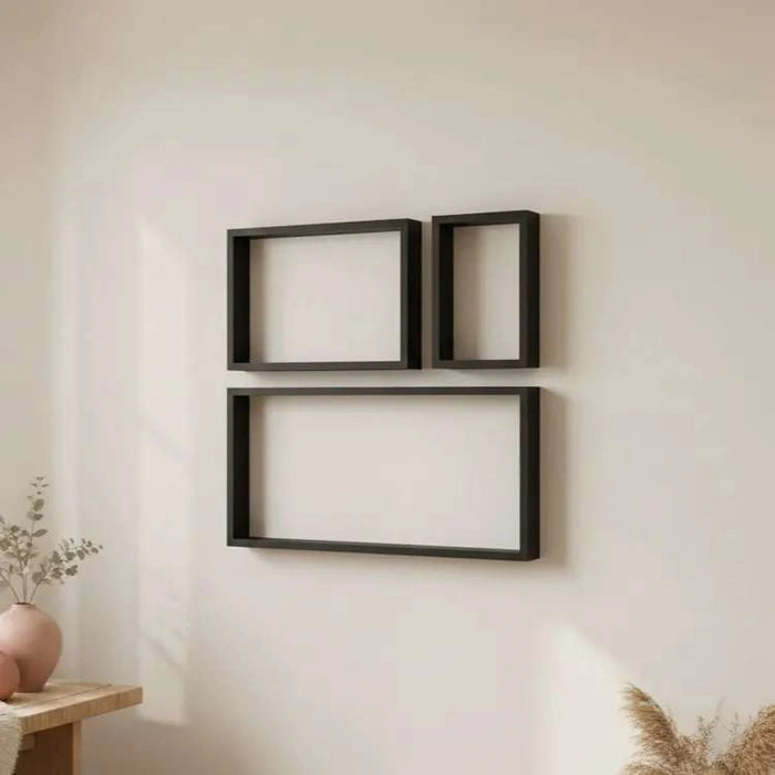 Brooke 3-Piece Cube Shelves - Black