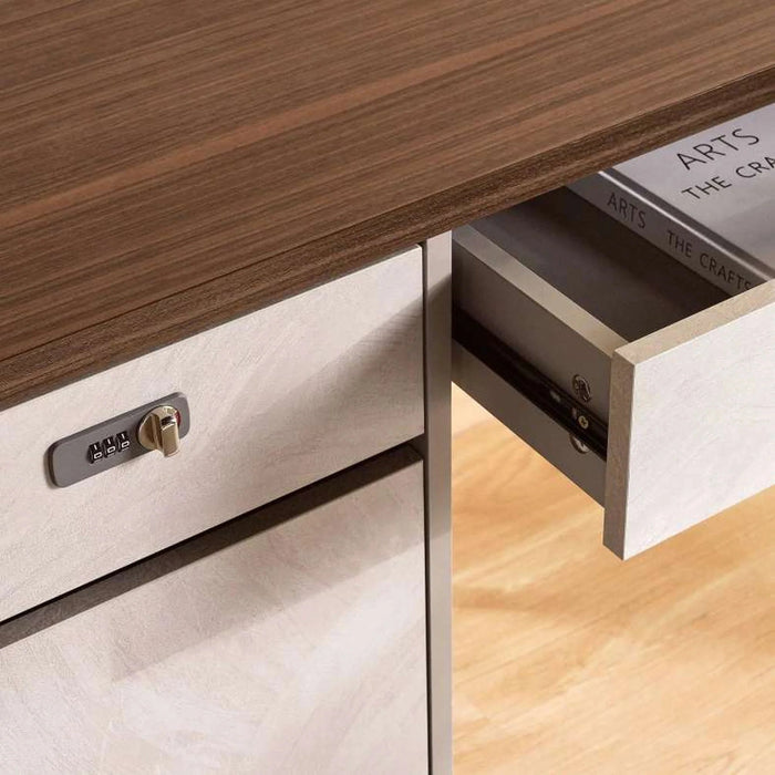 Brooke Office Desk Melamine Large - Walnut Grey Pan Home