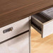 Brooke Office Desk Melamine Large - Walnut Grey Pan Home
