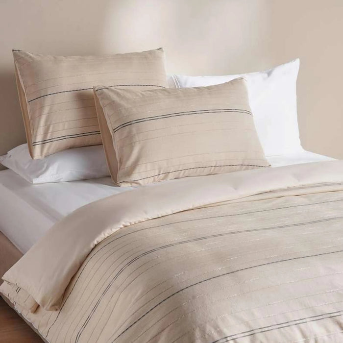 Brooks Stripe 3-Piece King Duvet Cover Set 230X220Cm - Beige