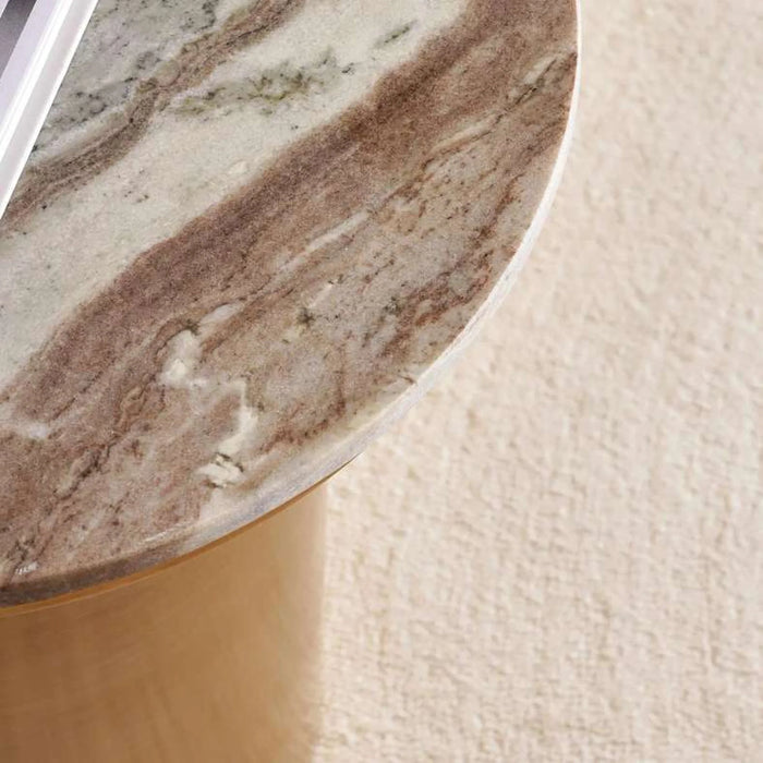 Brune New End Table Marble - White Gold