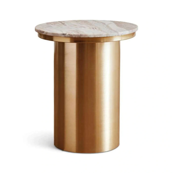 Brune New End Table Marble - White Gold