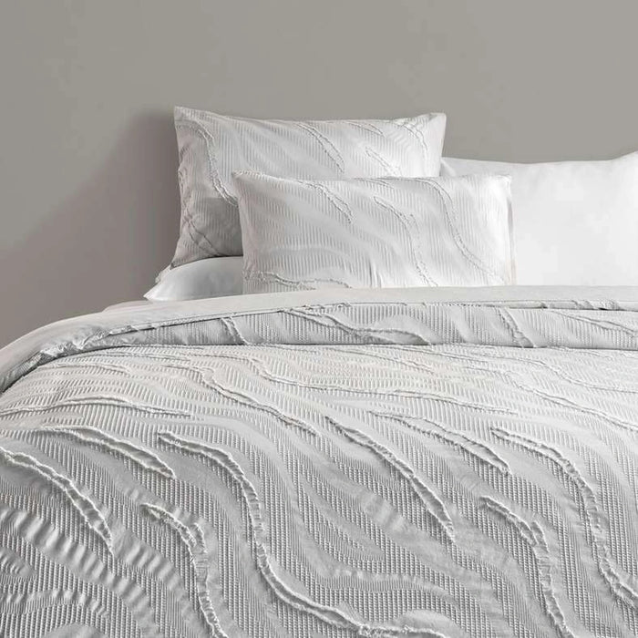 Brush Jacquard Tufted King 3-Piece Duvet Cover Set 230X220Cm - Grey