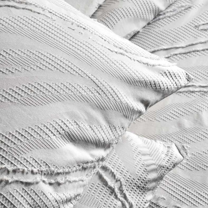 Brush Jacquard Tufted King 3-Piece Duvet Cover Set 230X220Cm - Grey