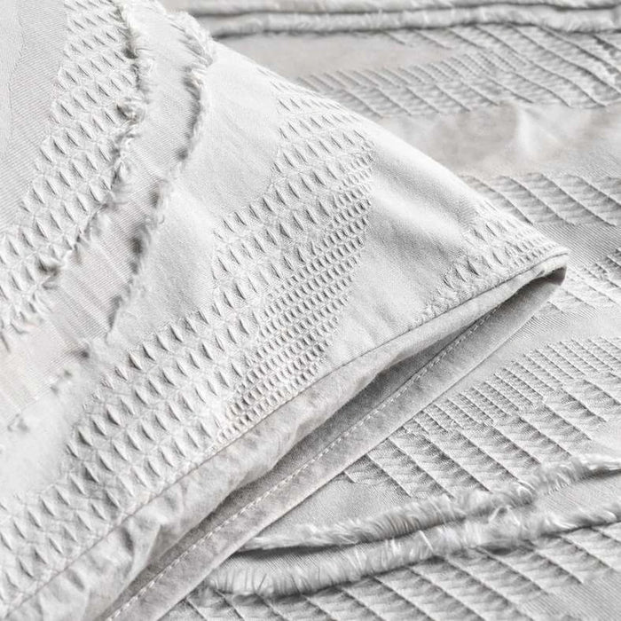 Brush Jacquard Tufted King 3-Piece Duvet Cover Set 230X220Cm - Grey