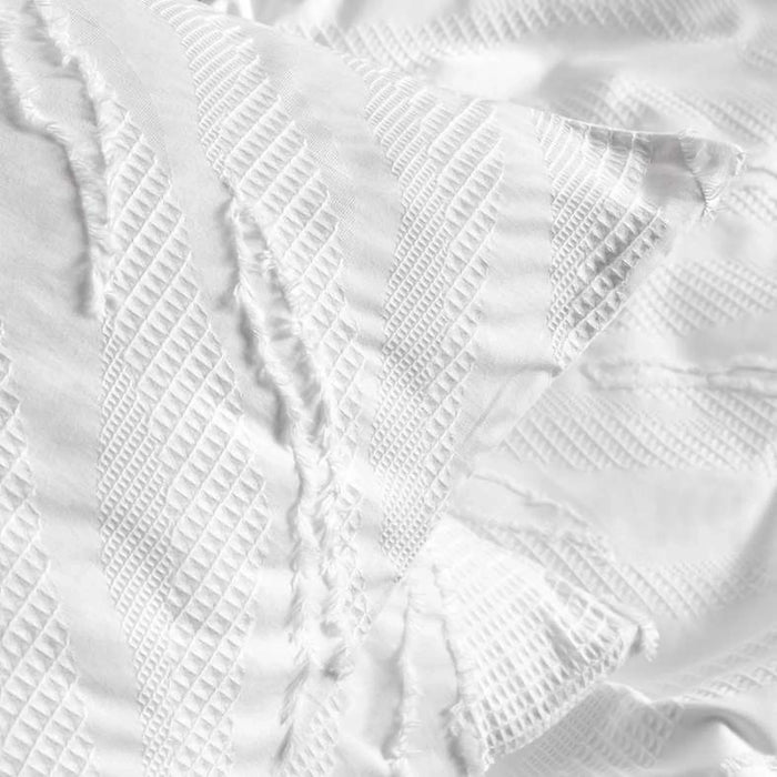 Brush Jacquard Tufted King 3-Piece Duvet Cover Set 230X220Cm - White