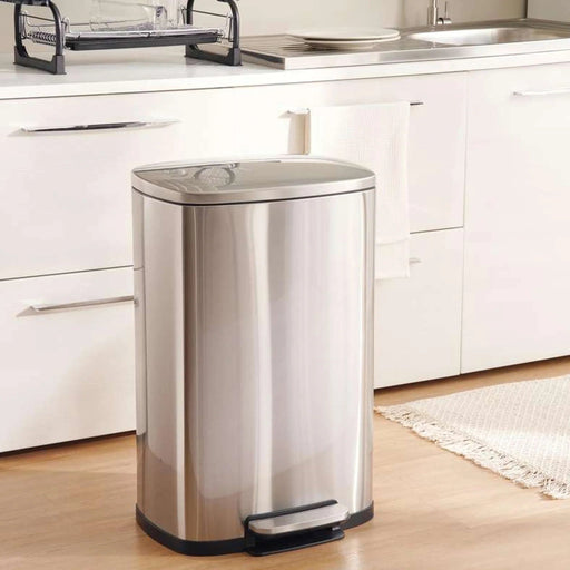 Bucknor Pedal Bin Fingerprint Resistant 50L 42.5X37.2X66.4Cm - Chrome Pan Home