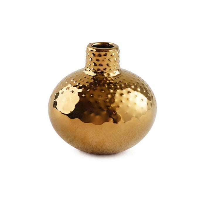 Bud Textured Ceramic Vase - Gold
