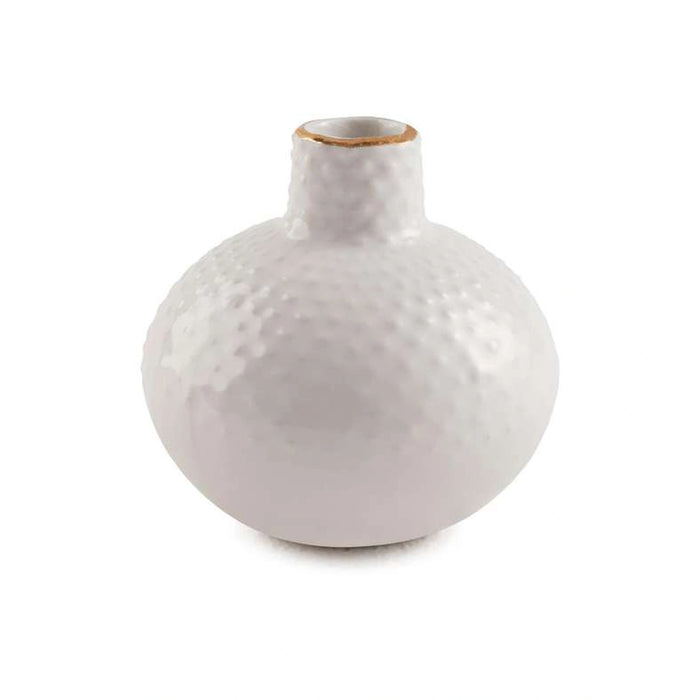 Bud Textured Ceramic Vase - White