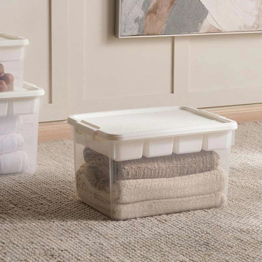 Building Blocks Storage Box With Tray Compartment 45.5X33.5X27 Cm-White Pan Home