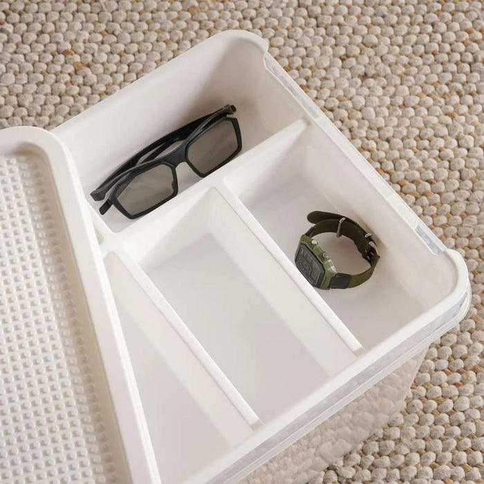 Building Blocks Storage Box With Tray Compartment 45.5X33.5X27 Cm-White Pan Home