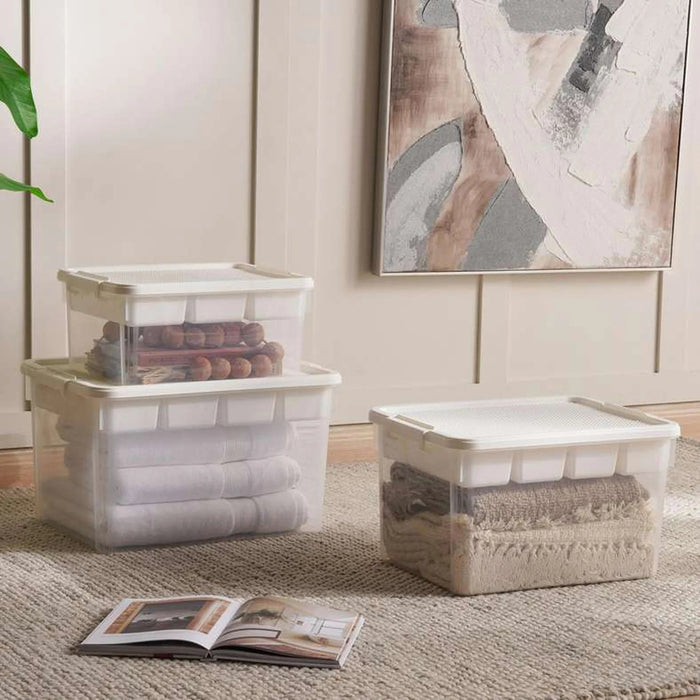 Building Blocks Storage Box With Tray Compartment 45.5X33.5X27 Cm-White Pan Home