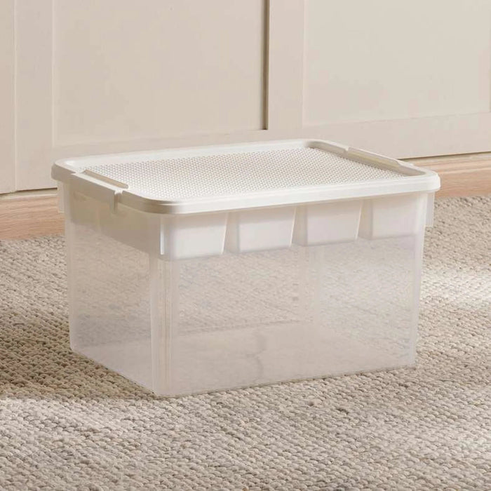 Building Blocks Storage Box With Tray Compartment 45.5X33.5X27 Cm-White Pan Home
