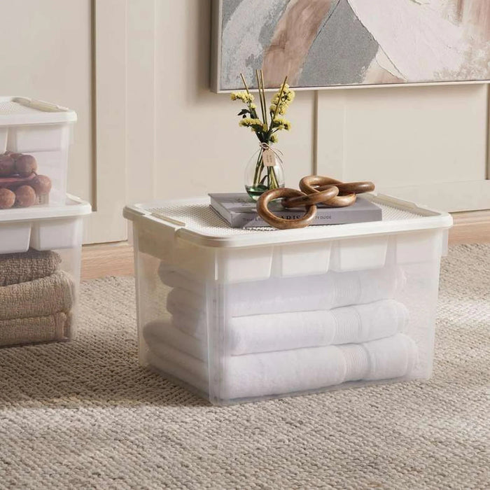 Building Blocks Storage Box With Tray Compartment 50.5X37X29.3 Cm-White Pan Home