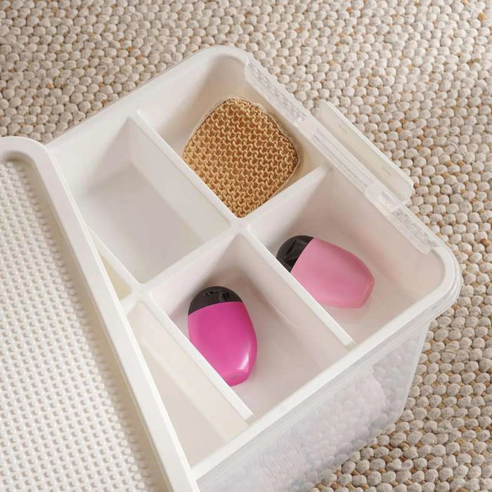 Building Blocks Storage Box With Tray Compartment 50.5X37X29.3 Cm-White Pan Home
