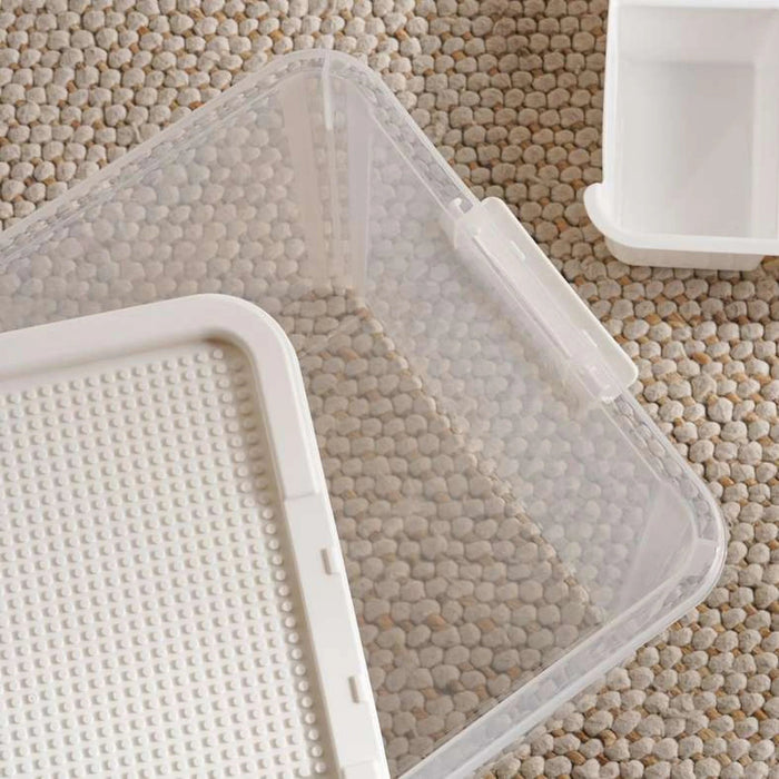 Building Blocks Storage Box With Tray Compartment 50.5X37X29.3 Cm-White Pan Home