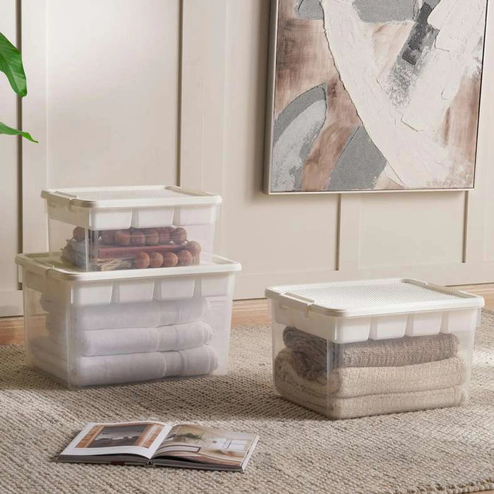 Building Blocks Storage Box With Tray Compartment 50.5X37X29.3 Cm-White Pan Home