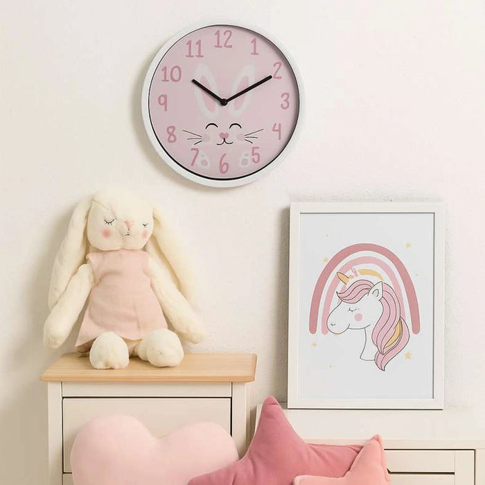 Bunny Wall Clock Dia 22.5Cm - Pink Pan Home