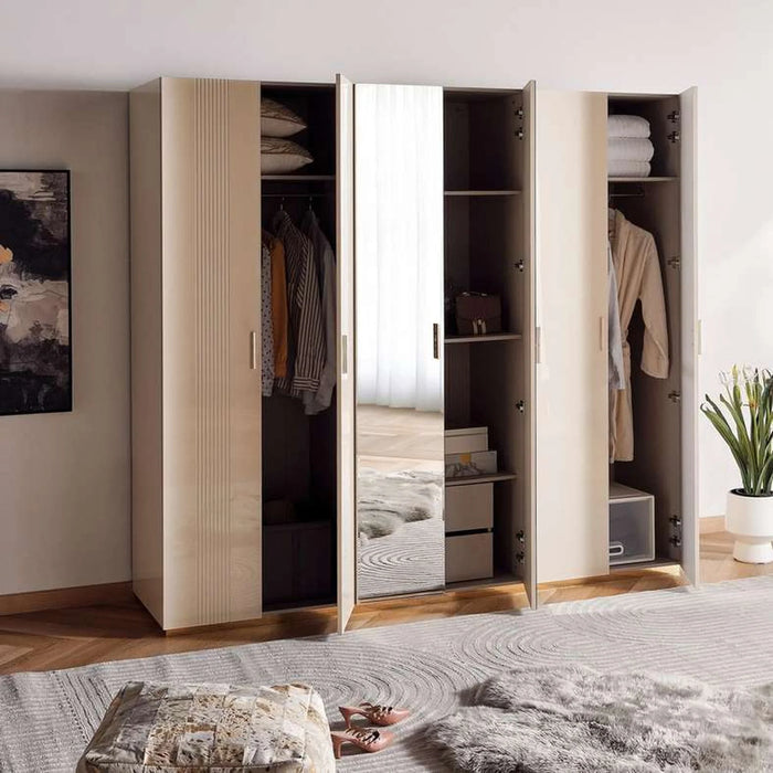 Bursa 6 Door Wardrobe - Beige