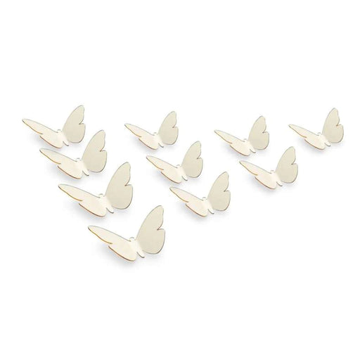 Butterfly 10 Pc Set 3D Mirror Wall Sticker - Gold Pan Home