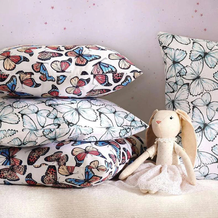 Butterfly 2Piece Cushion Cover Set 45X45Cm - Blue Pan Home