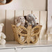 Butterfly Handmade Wired Paper Storage Basket 39X23X32.5Cm-Natural Pan Home