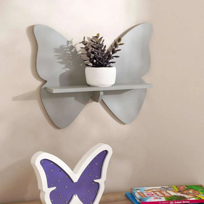 Butterfly Kids Wall Shelves-45X37X10Cm -Grey