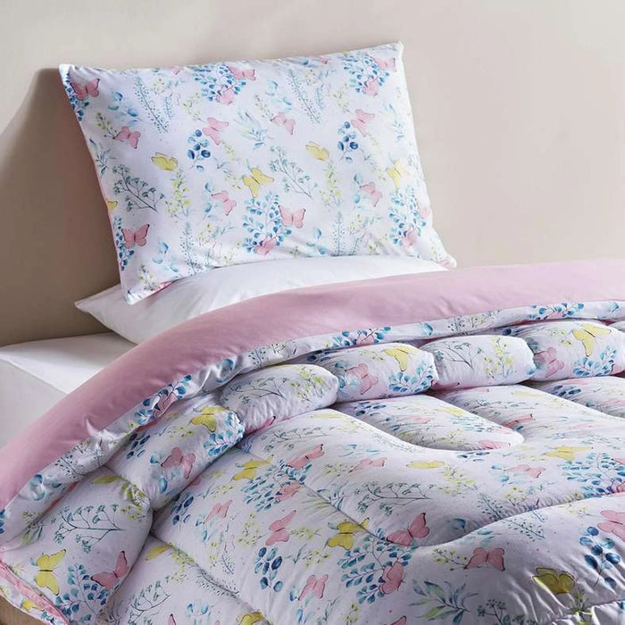 Butterfly Meadow 2-Piece Single Comforter Set 135X220Cm- Pink