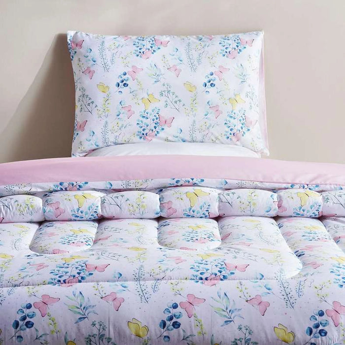 Butterfly Meadow 2-Piece Single Comforter Set 135X220Cm- Pink