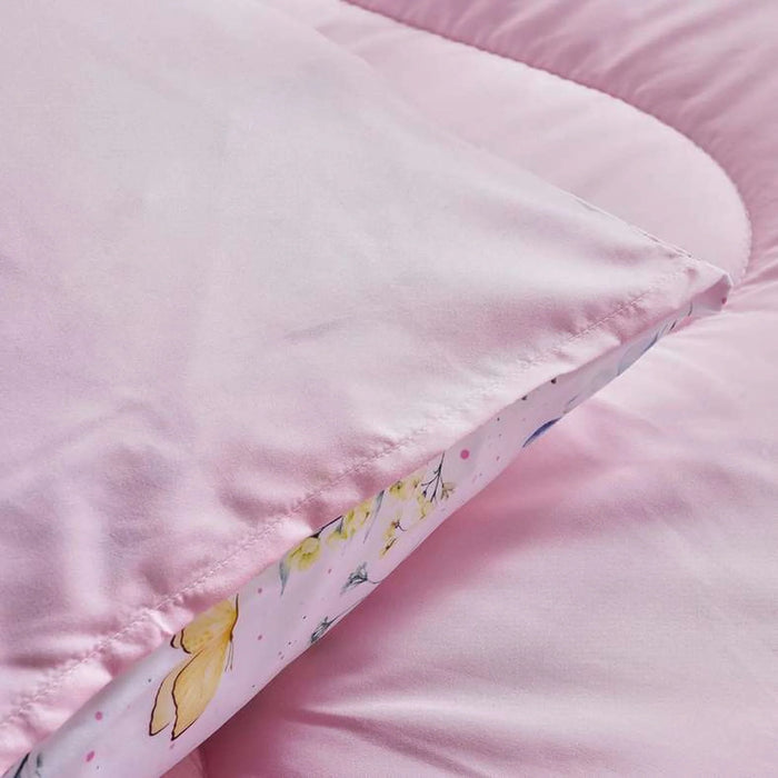 Butterfly Meadow 2-Piece Single Comforter Set 135X220Cm- Pink