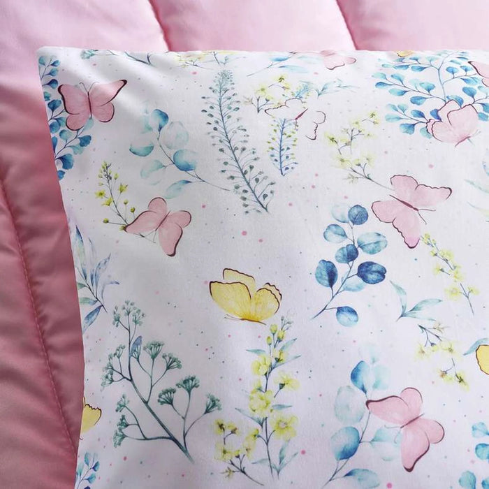Butterfly Meadow 2-Piece Single Comforter Set 135X220Cm- Pink