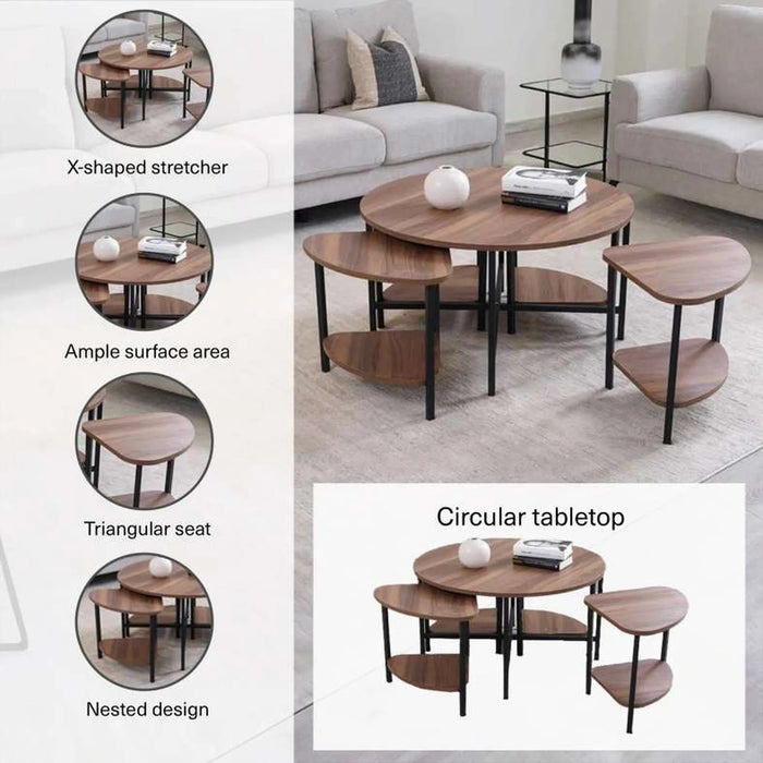 Caballo Coffee Table 4 End Table Set - Brown Black