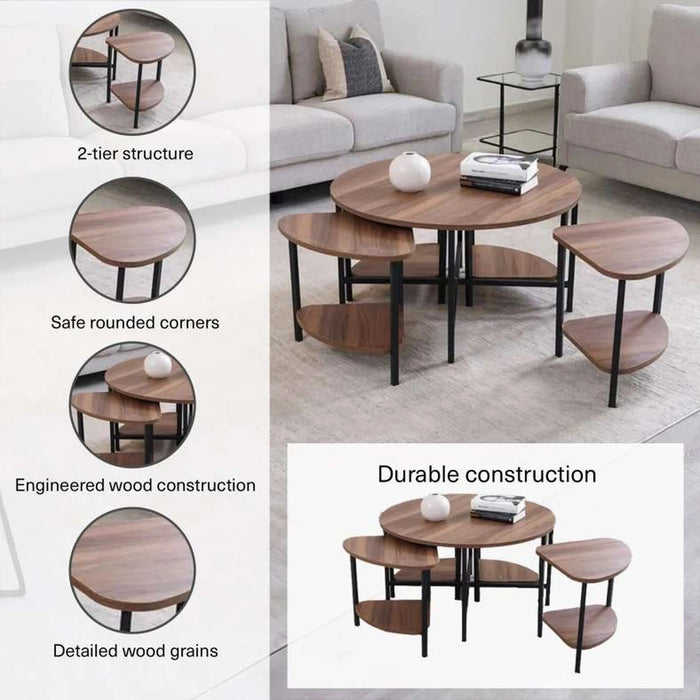 Caballo Coffee Table 4 End Table Set - Brown Black