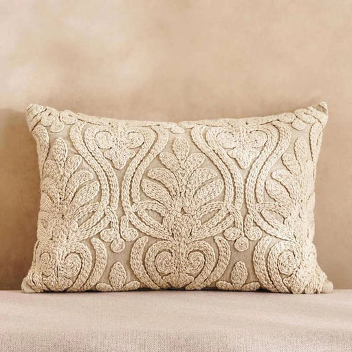 Cadence Embroidered Filled Cushion 35X50Cm - Natural Pan Home
