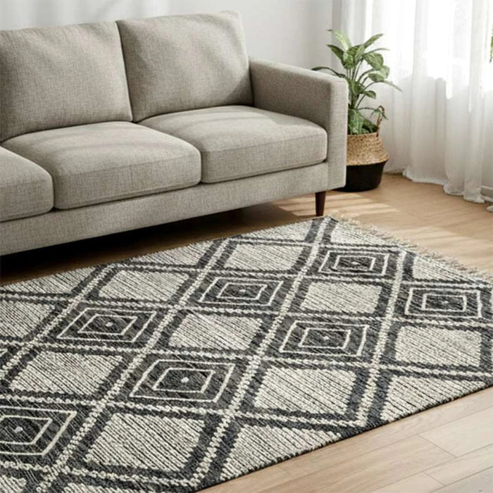 Cadlyn Woven Wool Dhurrie 120X180Cm - Black Pan Home