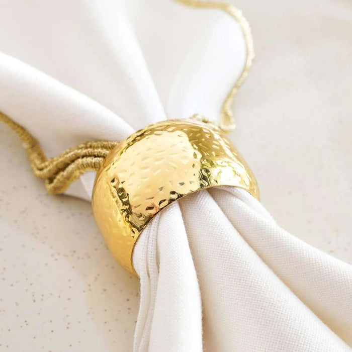 Caesna 4 Piece Napkin Ring Set 4.6X2.8Cm- Gold Pan Home