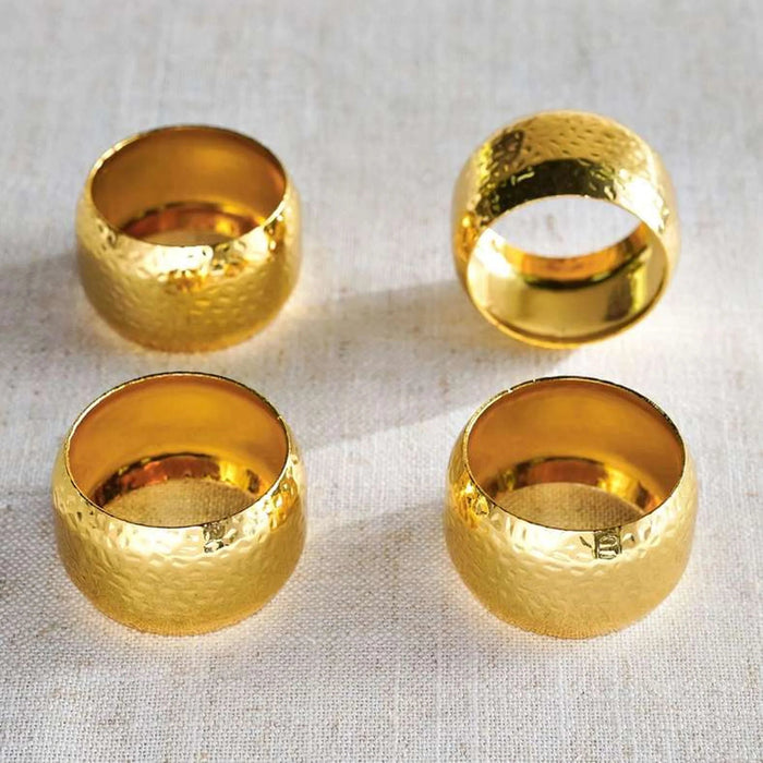 Caesna 4 Piece Napkin Ring Set 4.6X2.8Cm- Gold Pan Home