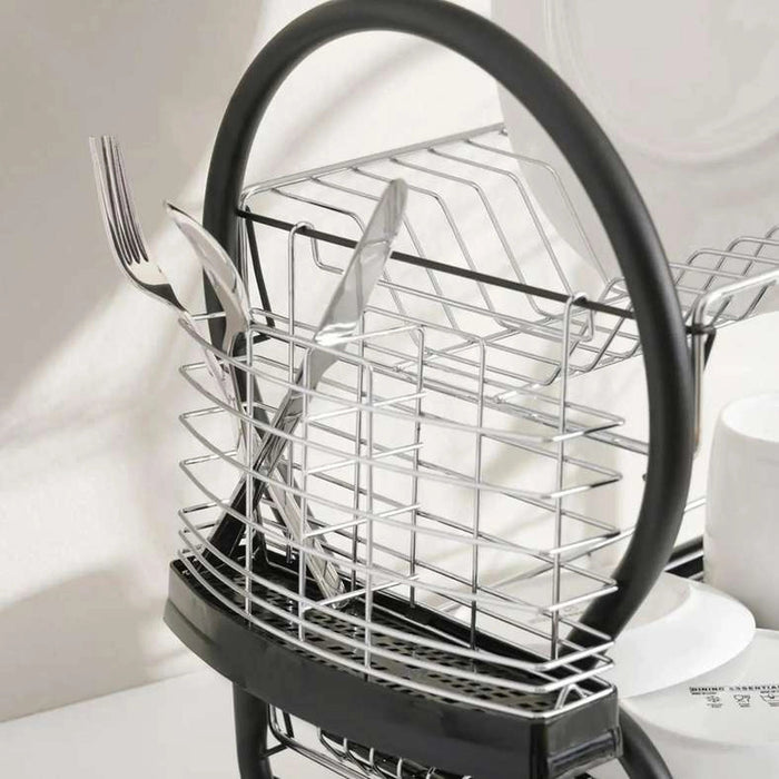 Caisson 2-Tier Dish Rack Black Pan Home