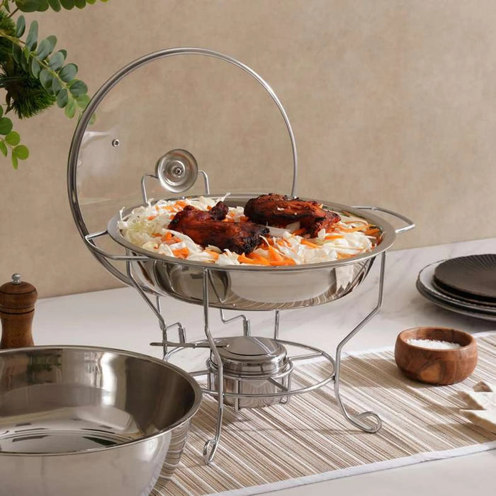 Calda Chafing Dish With Lid 4L - Chrome