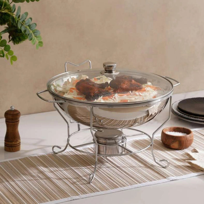 Calda Chafing Dish With Lid 6L - Chrome