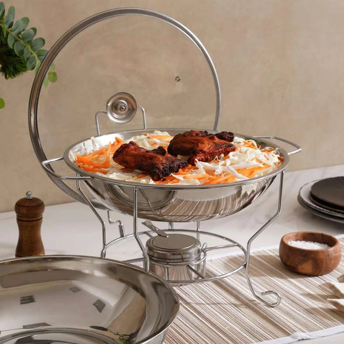 Calda Chafing Dish With Lid 8L - Chrome