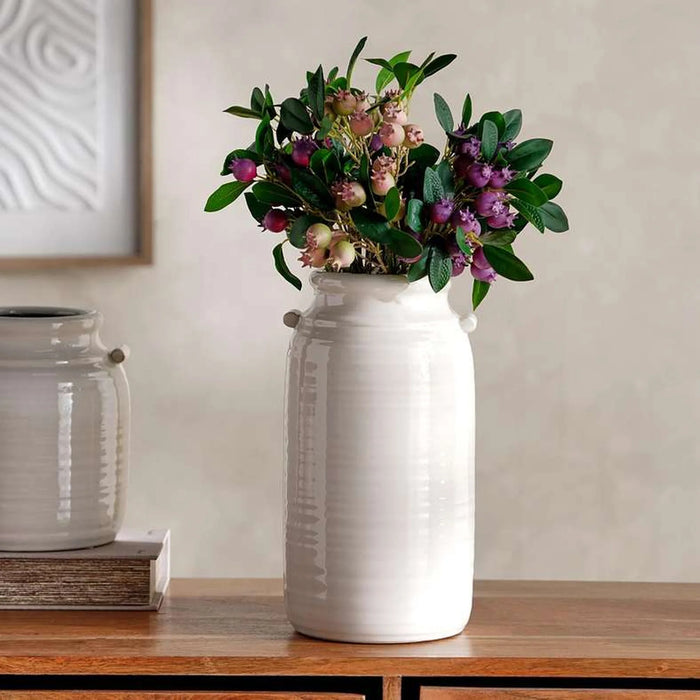 Caleby Ceramic Vase 16.5X16.5X31Cm -White