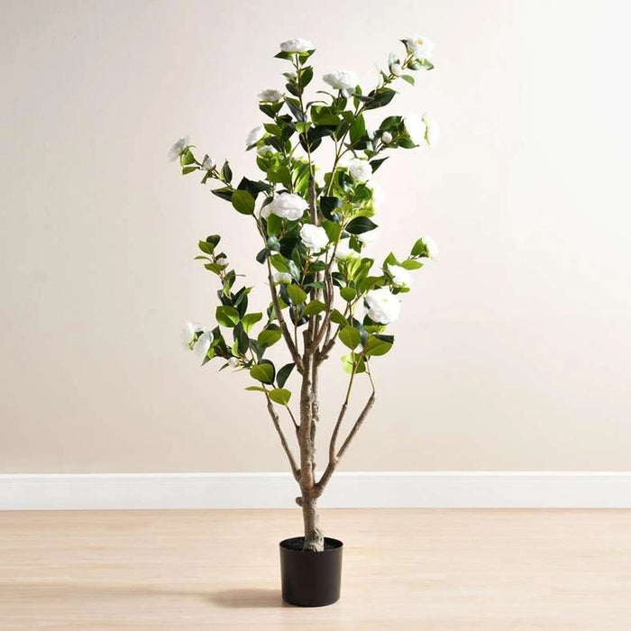 Camellia Artificial Tree With Flowers H120Cm - White Pan Home